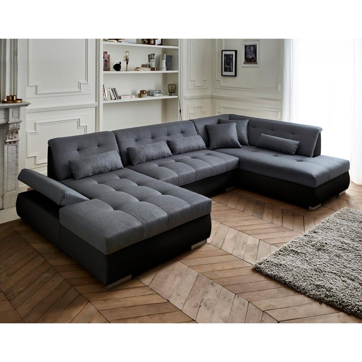 LISA DESIGN Vermont - canapé panoramique d'angle droit - 7 places - xxl