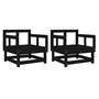 Voir la diapositive 2 : VIDAXL Chaises de jardin lot de 2 noir bois massif de pin