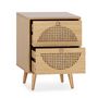 Voir la diapositive 3 : VS VENTA-STOCK Table de chevet Luna 2 tiroirs couleur chêne