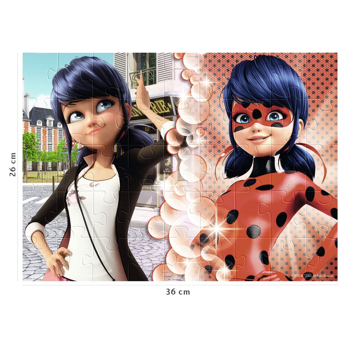 RAVENSBURGER Puzzle Nathan 45 pièces - Marinette contre Lady Bug / Miraculous