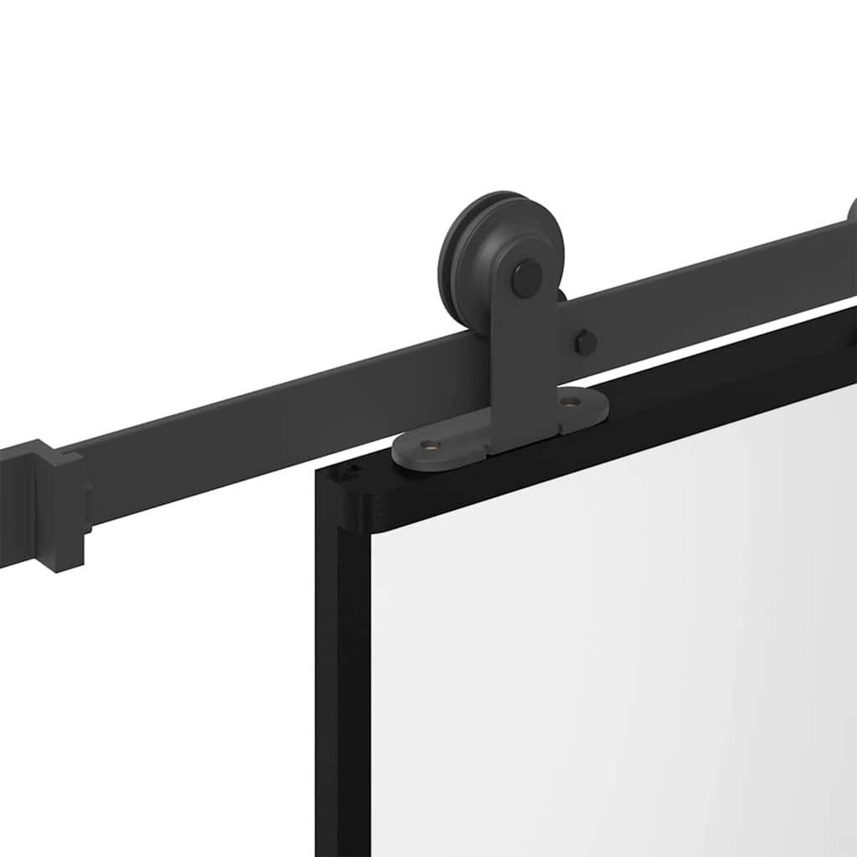 VIDAXL Porte coulissante kit de quincaillerie trempe verre aluminium