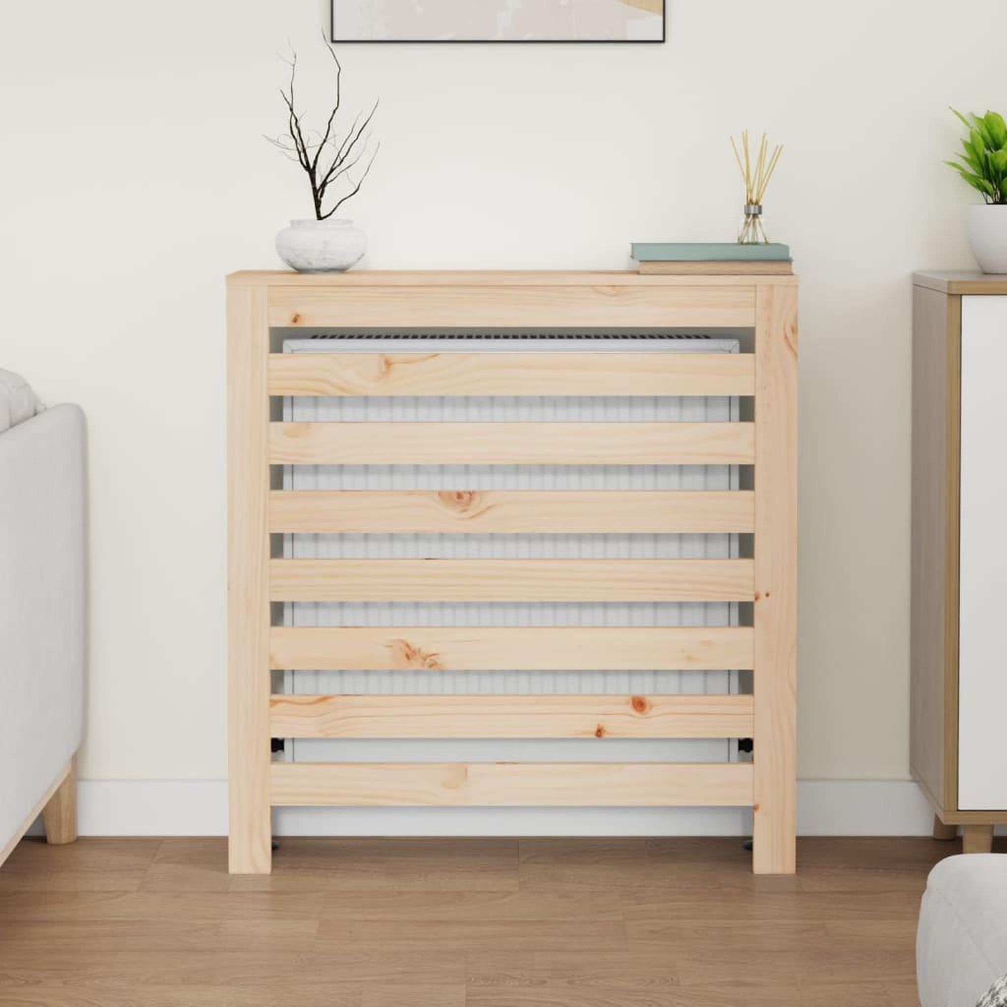 Voir la diapositive 3 : VIDAXL Cache-radiateur 79,5x19x84 cm Bois massif de pin