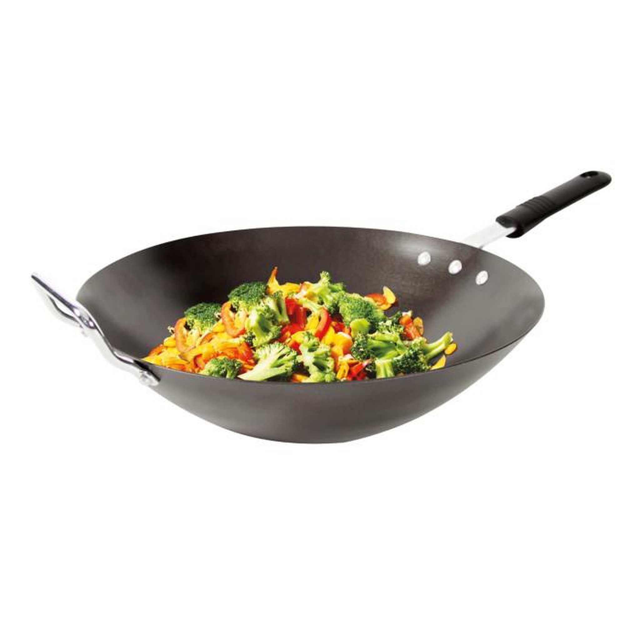 Voir la diapositive 2 : Paris Prix Wok en Inox  Tous Feux  33cm Noir
