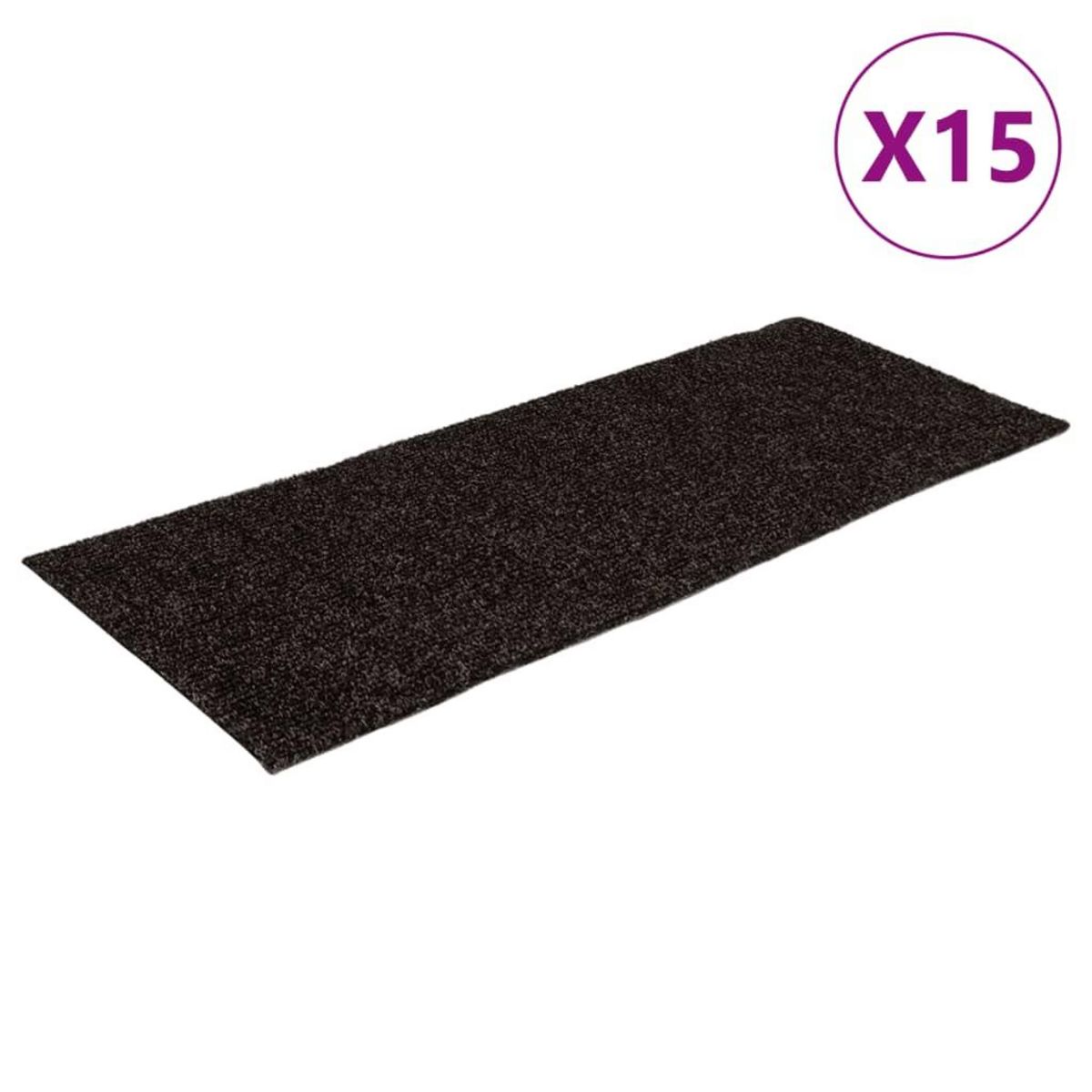 VIDAXL Tapis d'escalier autocollants Rectangulaire 15 pcs 60x25 cm