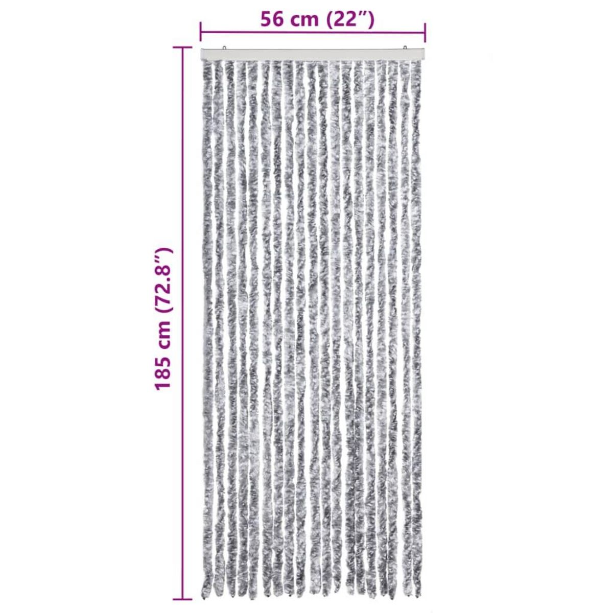 VIDAXL Moustiquaire Blanc et gris 56x185 cm Chenille