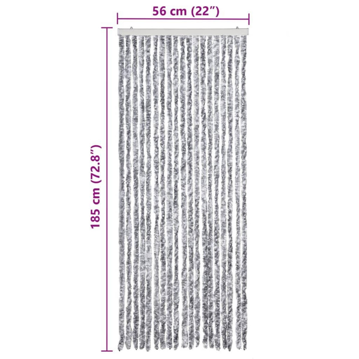 VIDAXL Moustiquaire Blanc et gris 56x185 cm Chenille