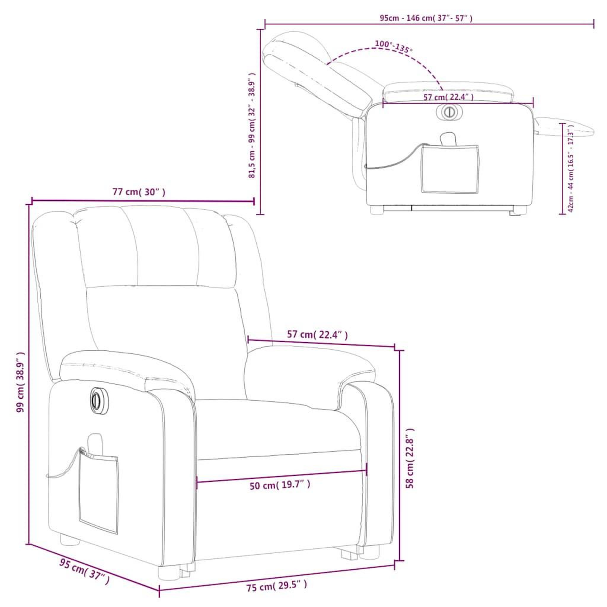 Voir la diapositive 6 : VIDAXL Fauteuil inclinable de massage electrique Vert fonce Tissu
