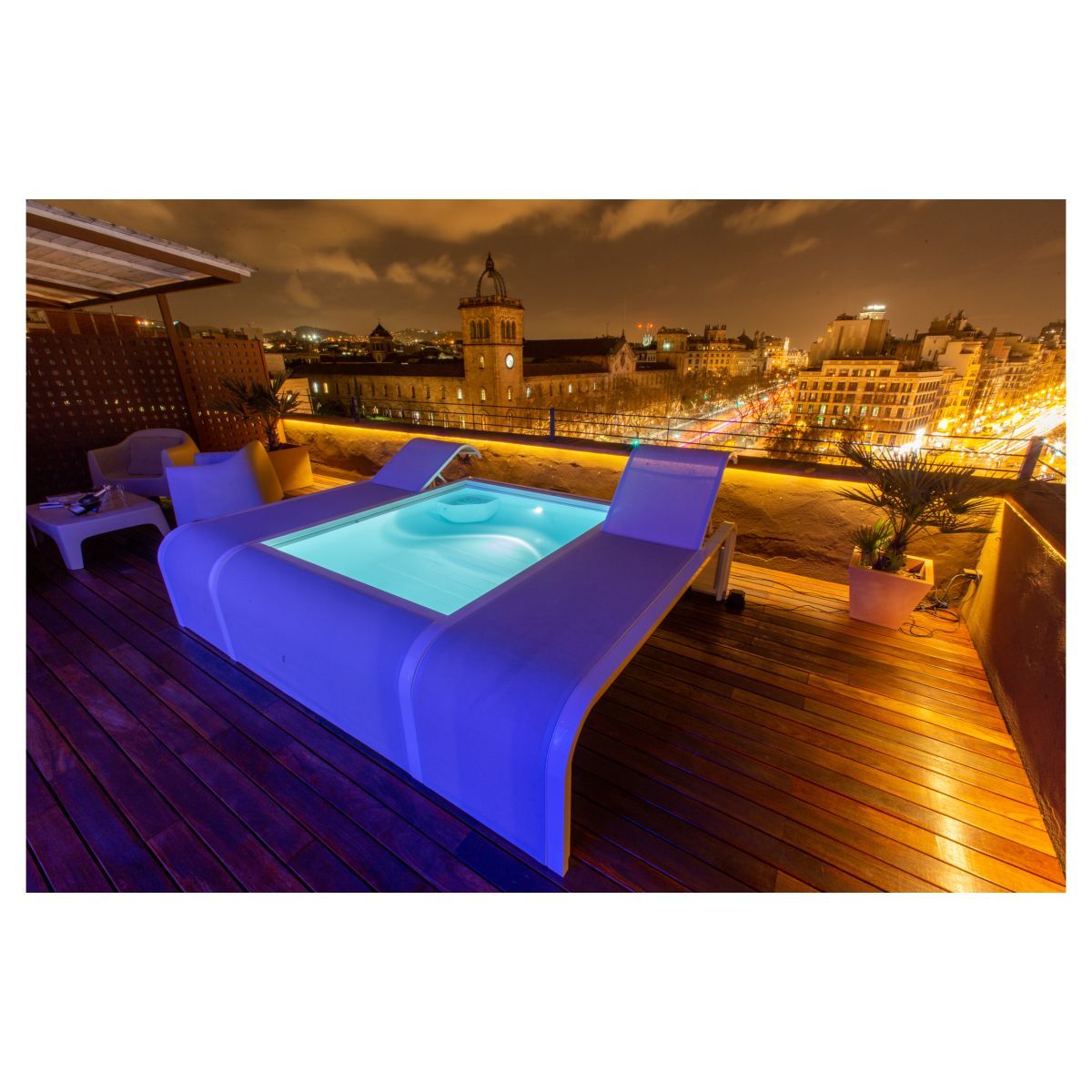 Piscine avec 2 transats intégrés 2,82 x 2,19 x 0,60m MARIPOSA