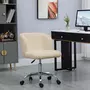 HOMCOM Chaise de bureau design - hauteur réglable, pivotante - piètement acier chromé revêtement effet laine bouclée terre de sienne