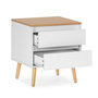 Voir la diapositive 3 : VS VENTA-STOCK Table de chevet Desi 2 tiroirs couleur Blanc