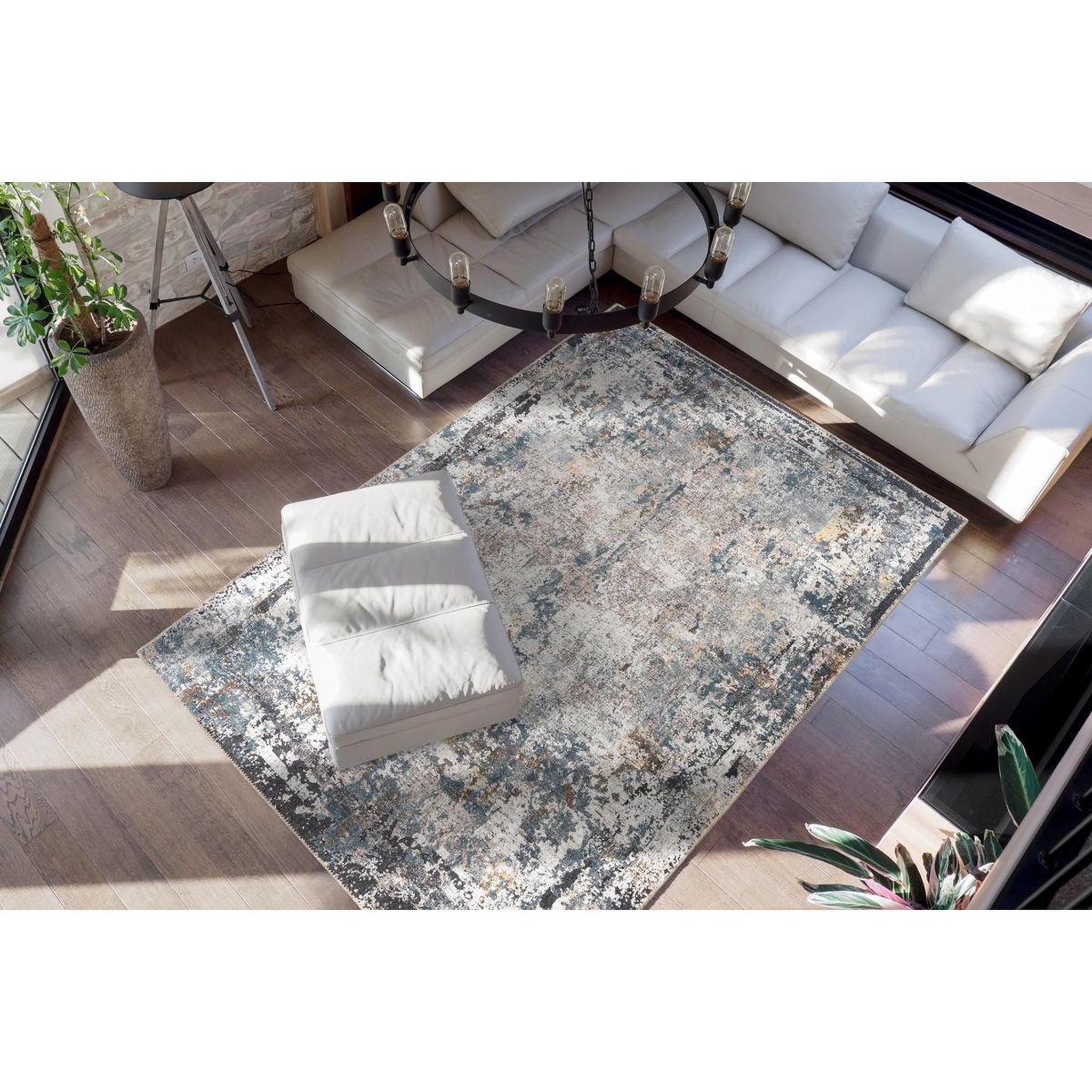 Voir la diapositive 3 : Paris Prix Tapis Tissé Vintage à Motifs  Faye  Noir