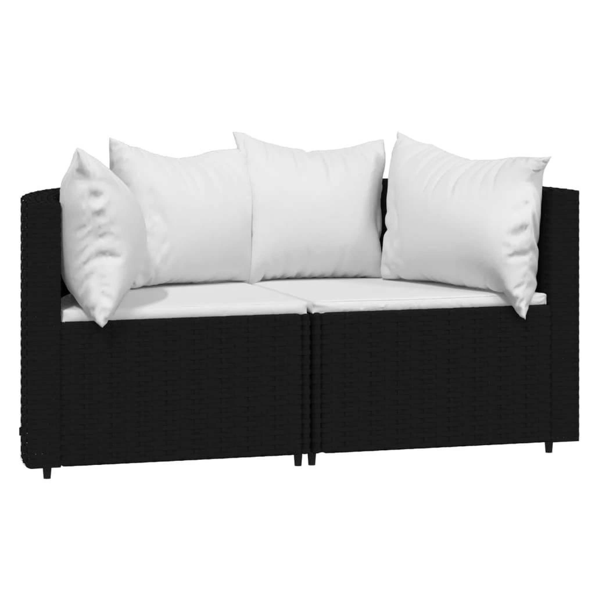 Voir la diapositive 2 : VIDAXL Canapes d'angle de jardin et coussins 2pcs Noir Resine tressee