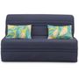 Voir la diapositive 3 : MARKET24 Banquette BZ - 2 places - Bleu Marine - Coussins Jungle - couchage 140 x 190 x 9 cm - Joe