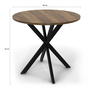 Voir la diapositive 4 : ID MARKET Table à manger ronde ALIX 4 personnes pied araignée noir et plateau bois foncé HAWKINS 80 cm