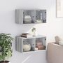 Voir la diapositive 3 : VIDAXL Armoires murales portes vitrees 2 pcs sonoma gris 68,5x37x35 cm