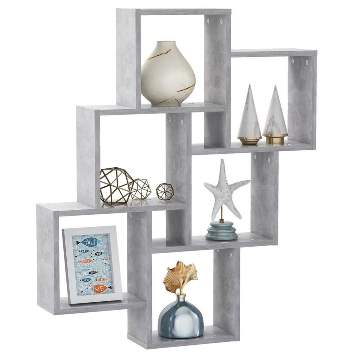 VIDAXL Etagere murale cube Gris beton 78x15x93 cm Bois d'ingenierie