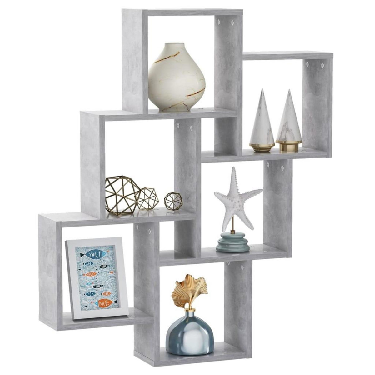 VIDAXL Etagere murale cube Gris beton 78x15x93 cm Bois d'ingenierie
