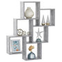 Voir la diapositive 3 : VIDAXL Etagere murale cube Gris beton 78x15x93 cm Bois d'ingenierie