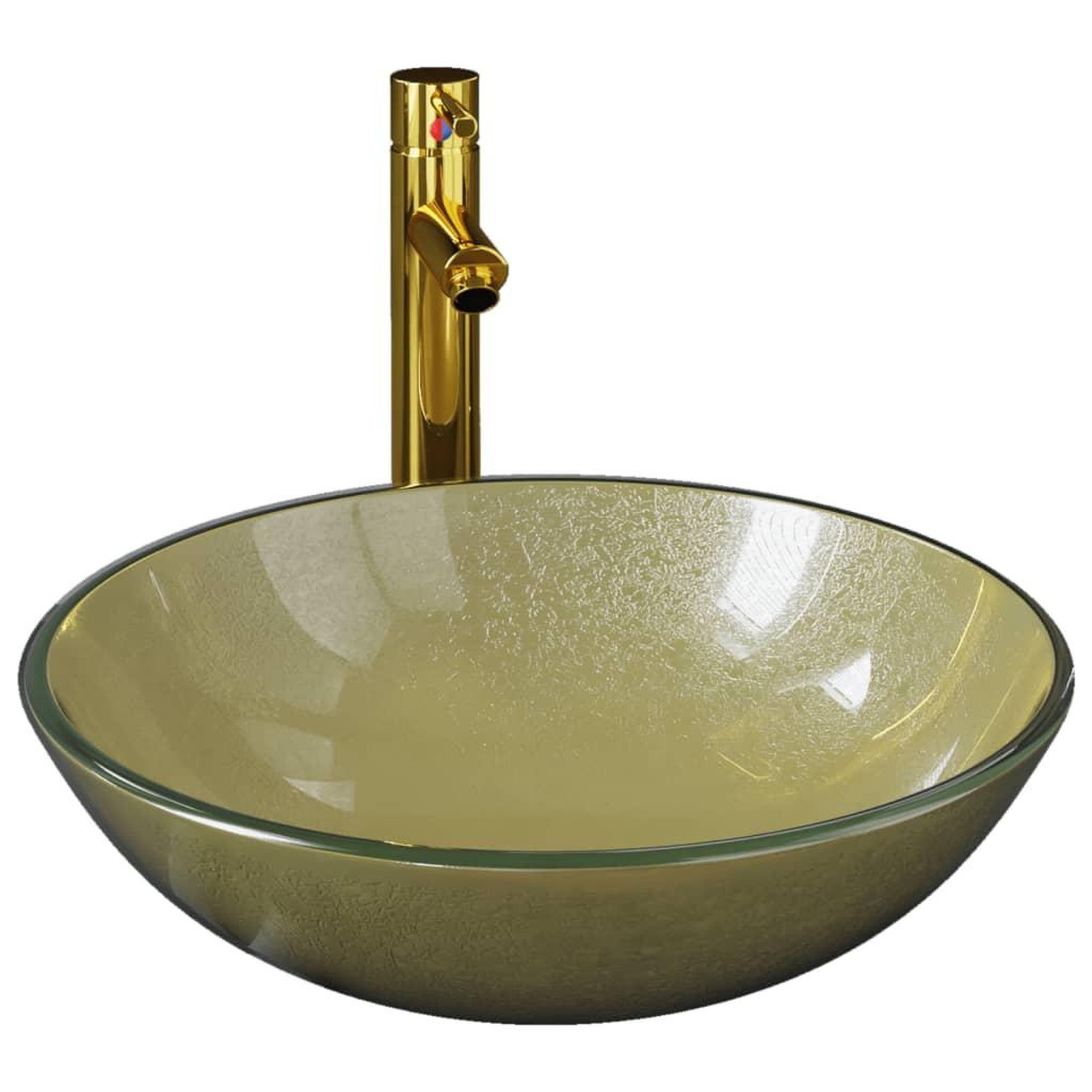 Voir la diapositive 2 : VIDAXL Lavabo de bain avec robinet et drain a poussoir Verre trempe