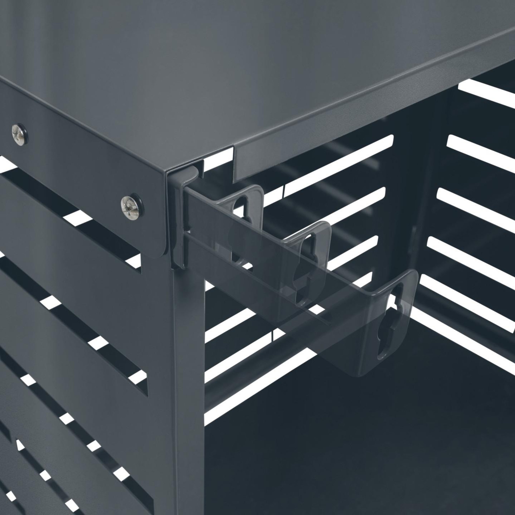 Voir la diapositive 4 : ID MARKET Cache climatiseur 95 x 50 x 80 cm métal gris anthracite protection unité extérieure pour pompe à chaleur