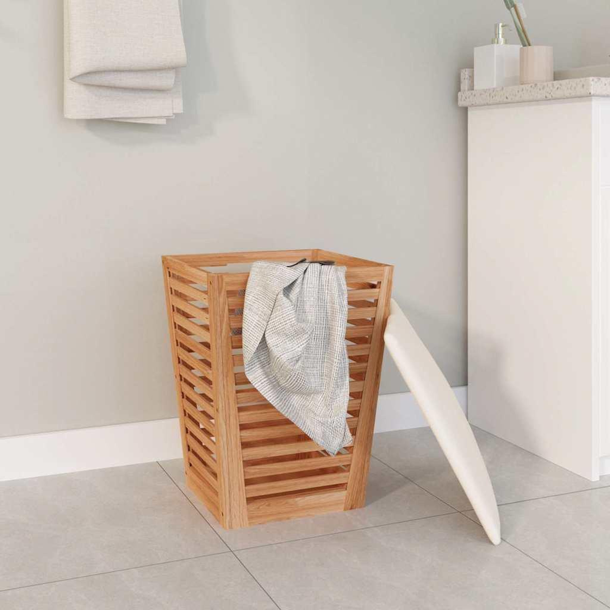 Voir la diapositive 3 : VIDAXL Tabouret de salle de bain 40,5x40,5x56 cm bois massif de noyer