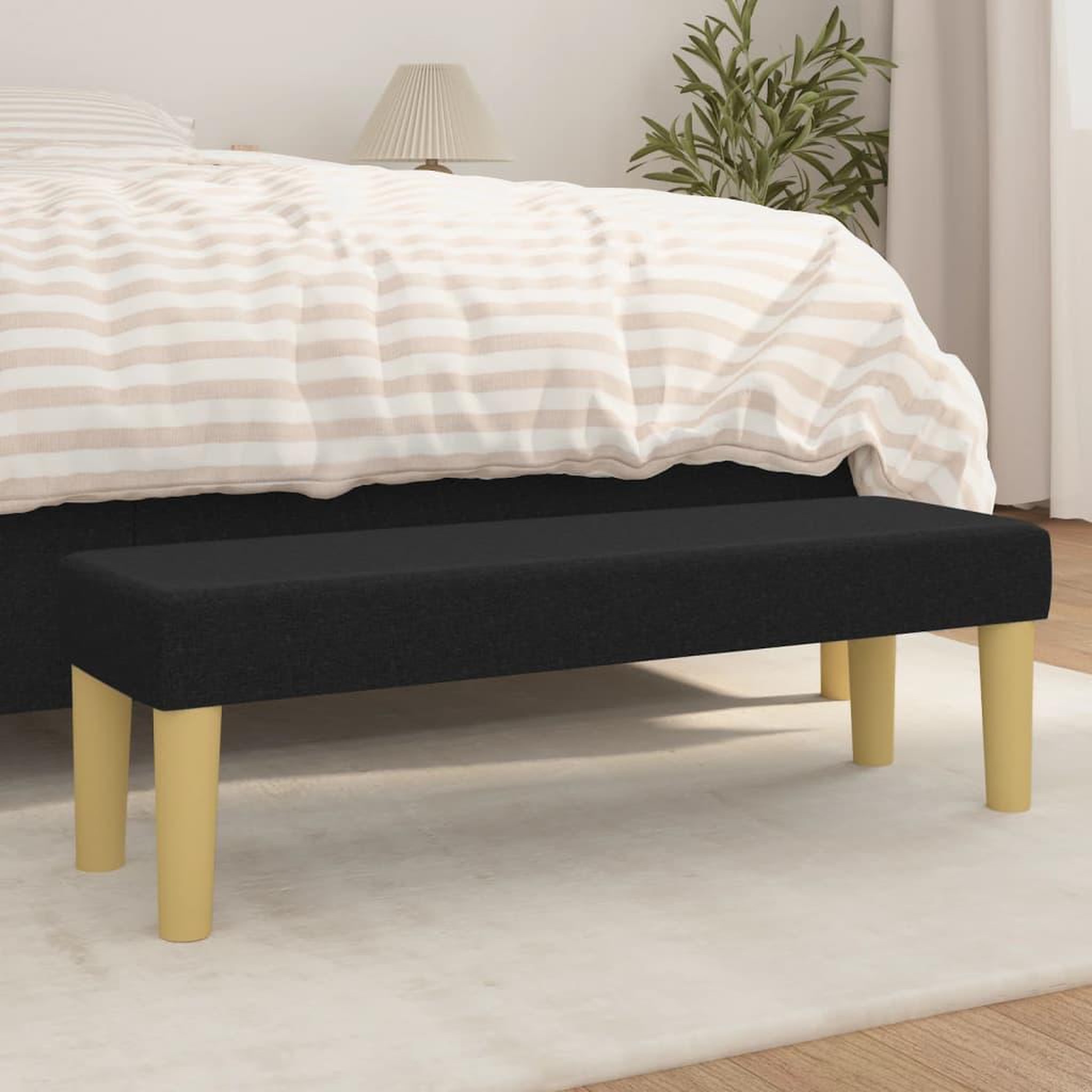 Voir la diapositive 1 : VIDAXL Banc Noir 100x30x30 cm Tissu