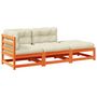 Voir la diapositive 2 : VIDAXL Salon de jardin 3 pcs avec coussins cire marron bois pin massif
