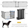 PAWHUT PawHut Barrière de sécurité - parc enclos chien modulable pliable - porte verrouillable - 6 panneaux acier et PP - dim. 362,5L max. x 76H cm noir