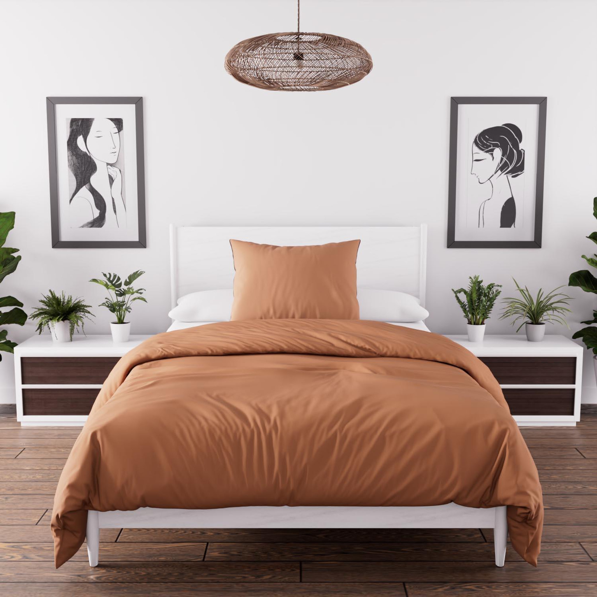 Voir la diapositive 1 : Intemporel Parure housse de couette en microfibre lavée BOHEME, par Soleil d'Ocre