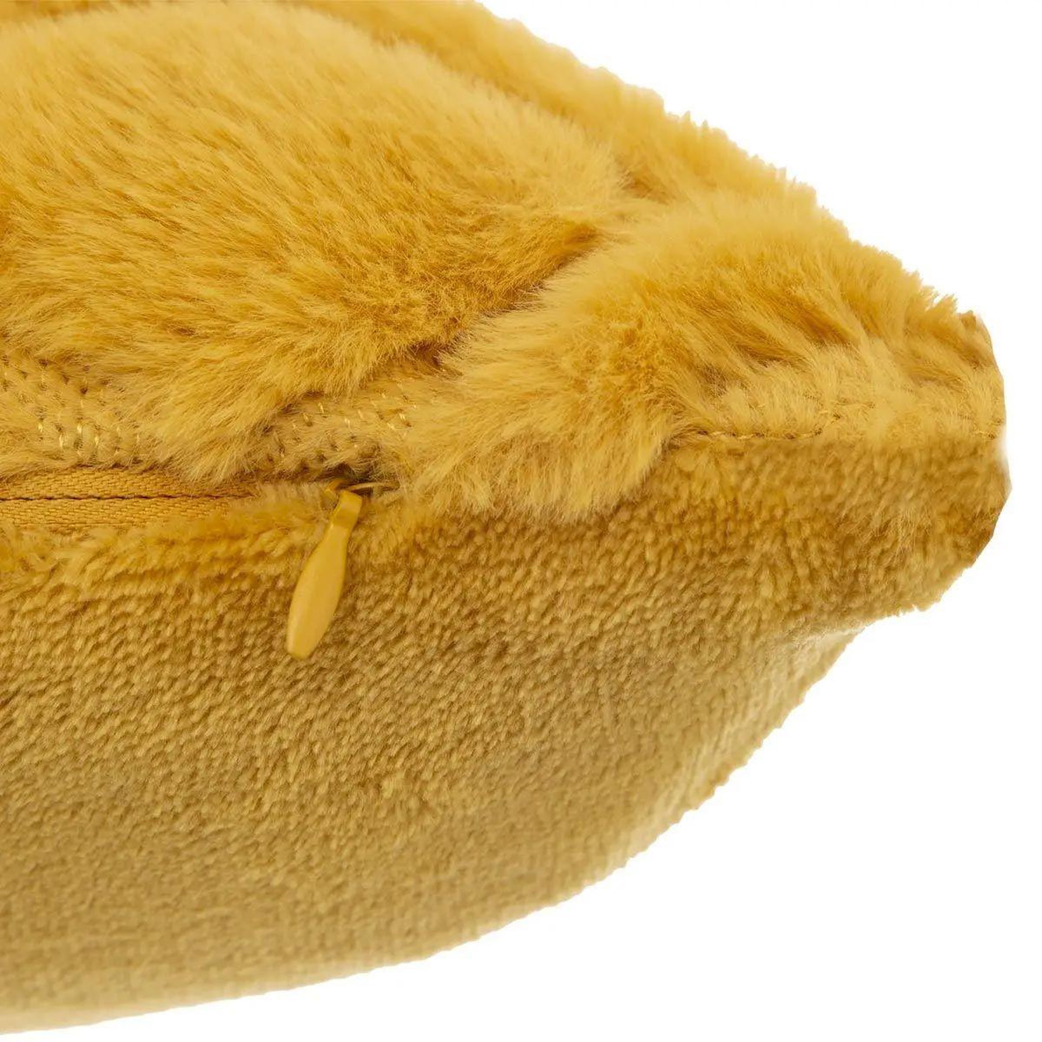 Voir la diapositive 2 : ATMOSPHERA Coussin imitation fourrure  mara  45x45cm ocre