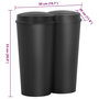 Voir la diapositive 6 : VIDAXL Poubelle double a ordures Noir 50 L