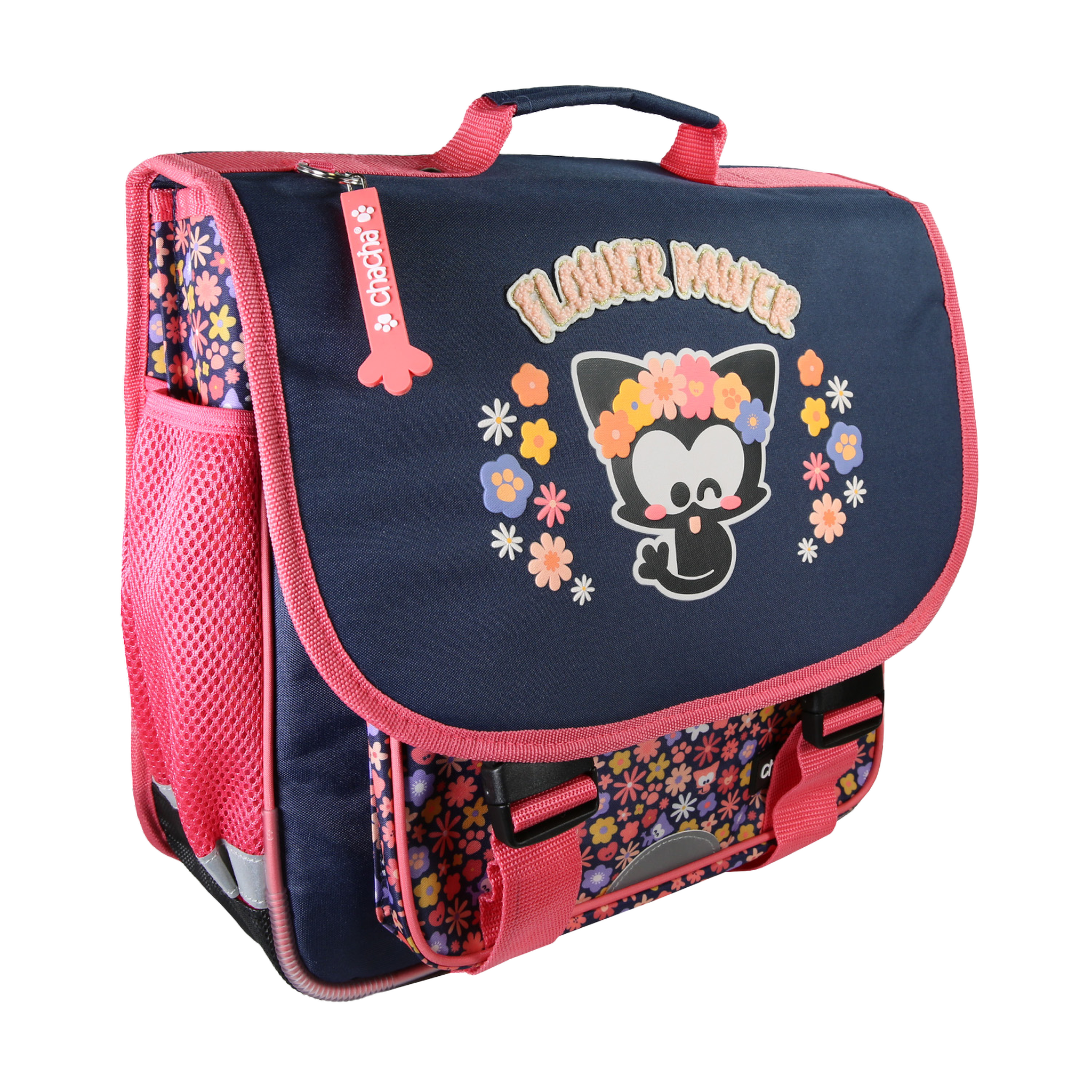 Voir la diapositive 2 : Bagtrotter Chacha - Cartable scolaire 36 cm - Fille - Bleu/Rose - 1 compartiment