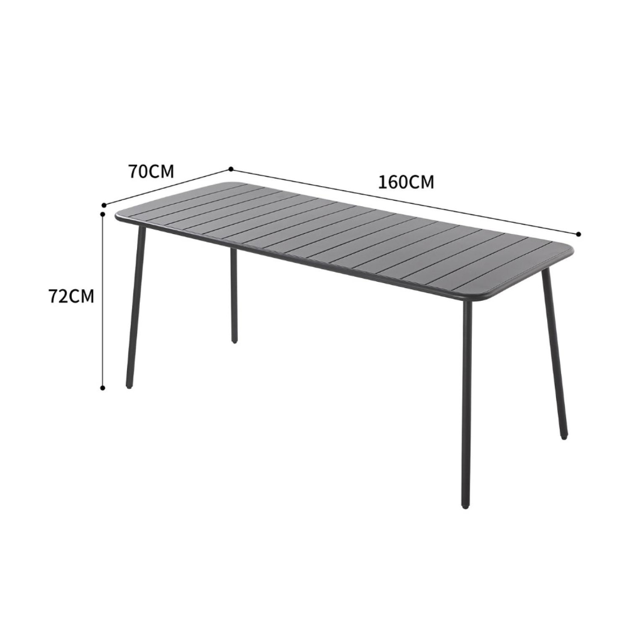 Voir la diapositive 3 : CONCEPT USINE Table de jardin 6 places 160cm gris foncé bergame