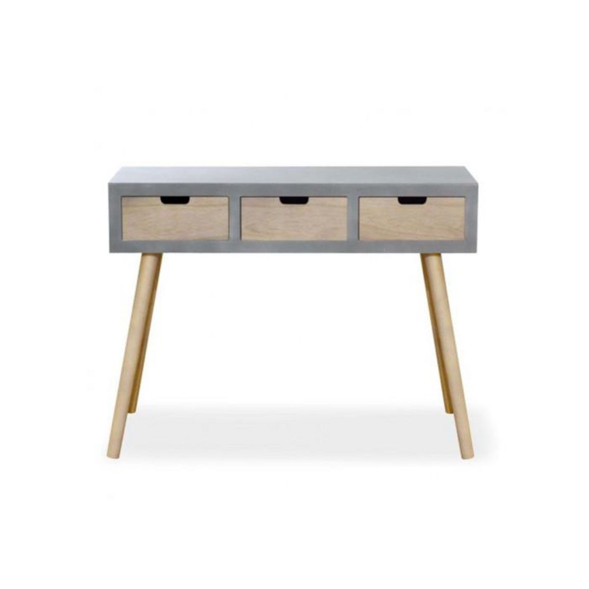 Paris Prix Console Scandinave 3 Tiroirs  Kim  100cm Gris