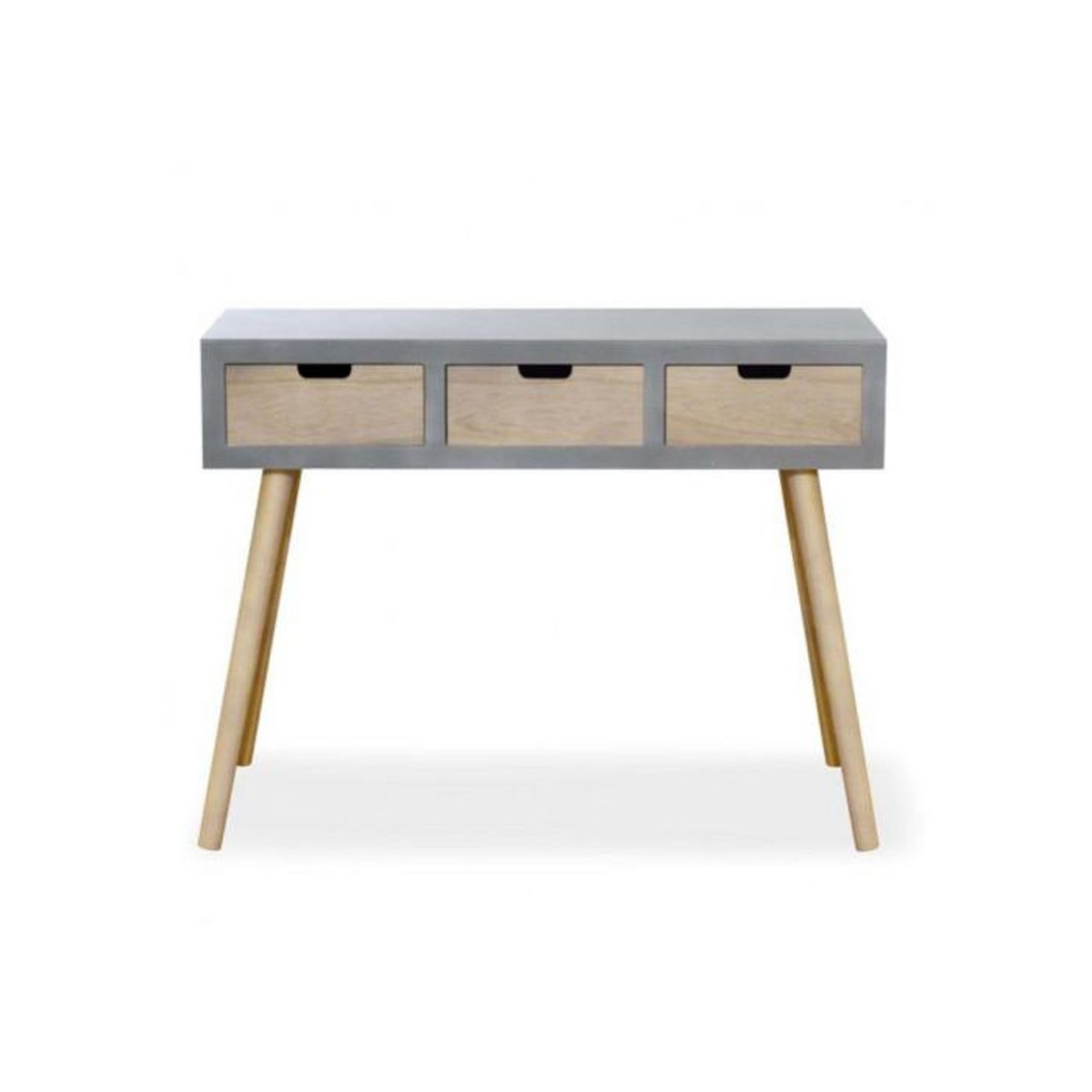 Paris Prix Console Scandinave 3 Tiroirs  Kim  100cm Gris