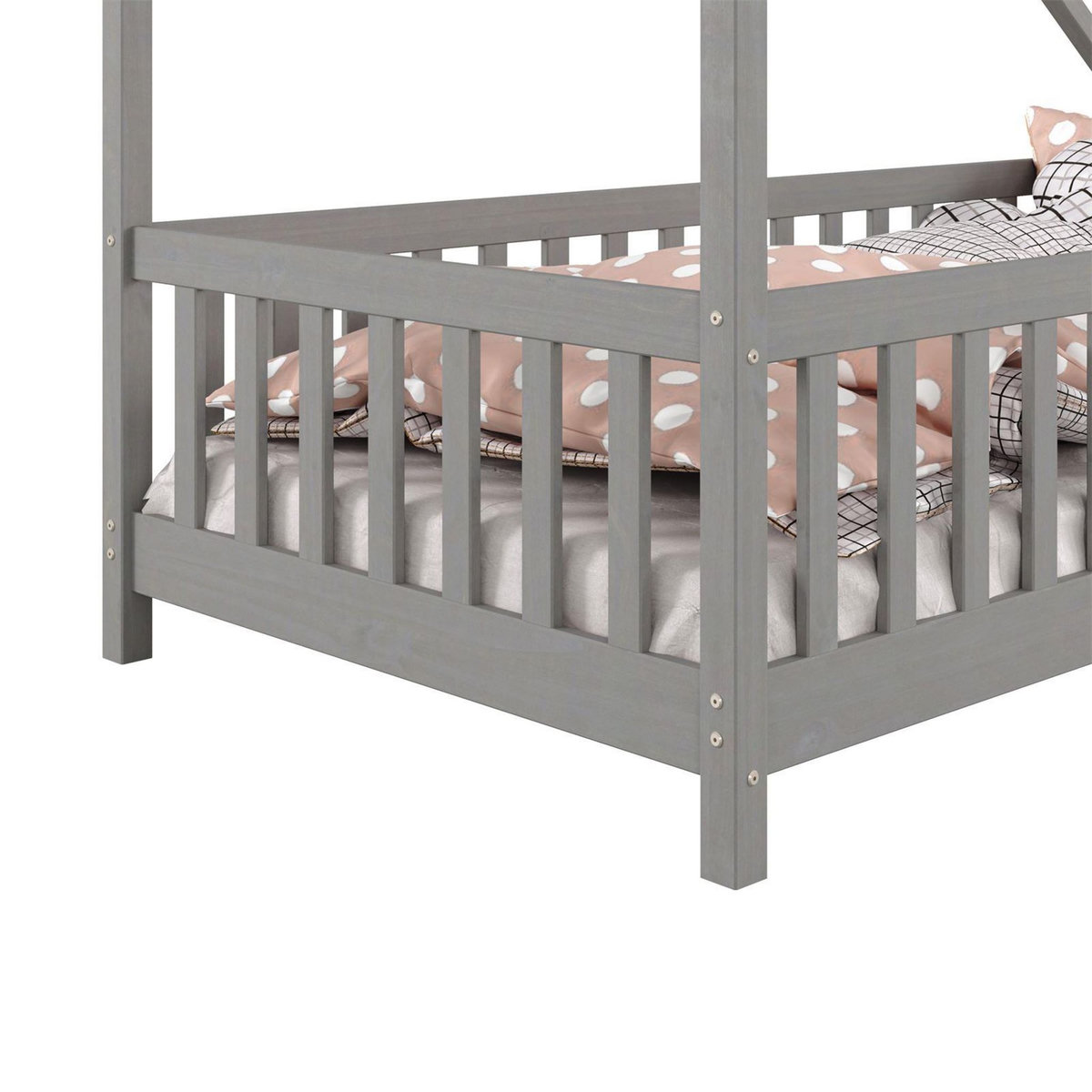 IDIMEX Lit cabane  asymétrique CORA 90 x 190 cm en pin massif