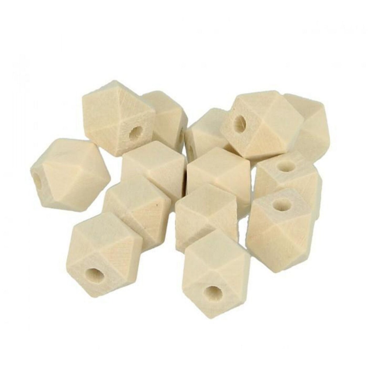 Artemio 14 perles en bois polygonales 12 x 16 mm