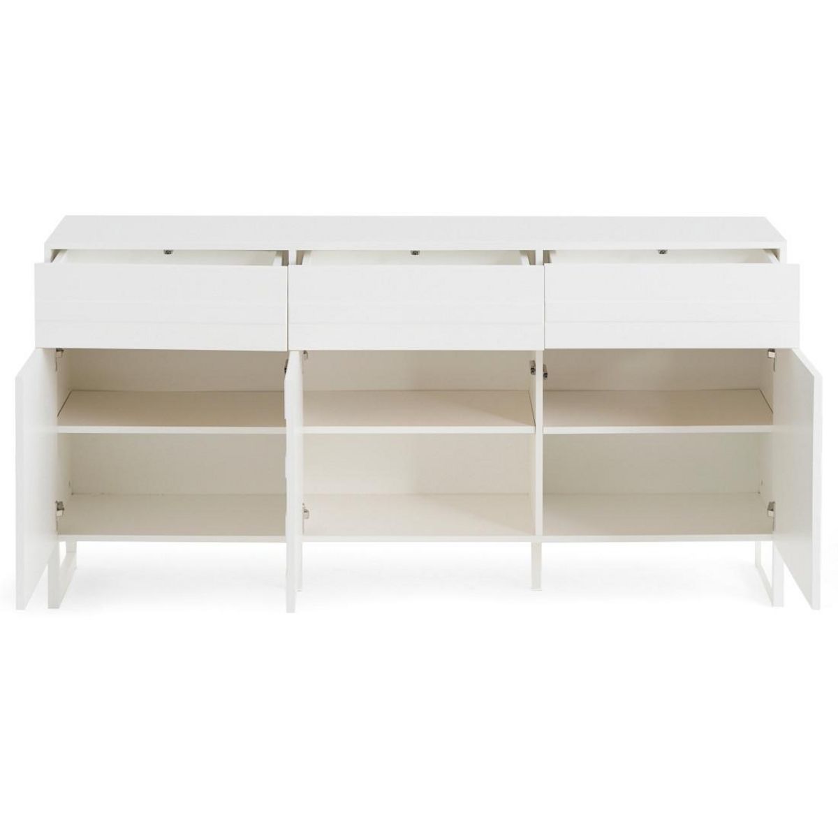 BEST MOBILIER Sofia - buffet bas - blanc mat - 165 cm