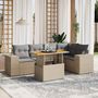 Voir la diapositive 1 : VIDAXL Salon de jardin avec coussins 6 pcs beige resine tressee