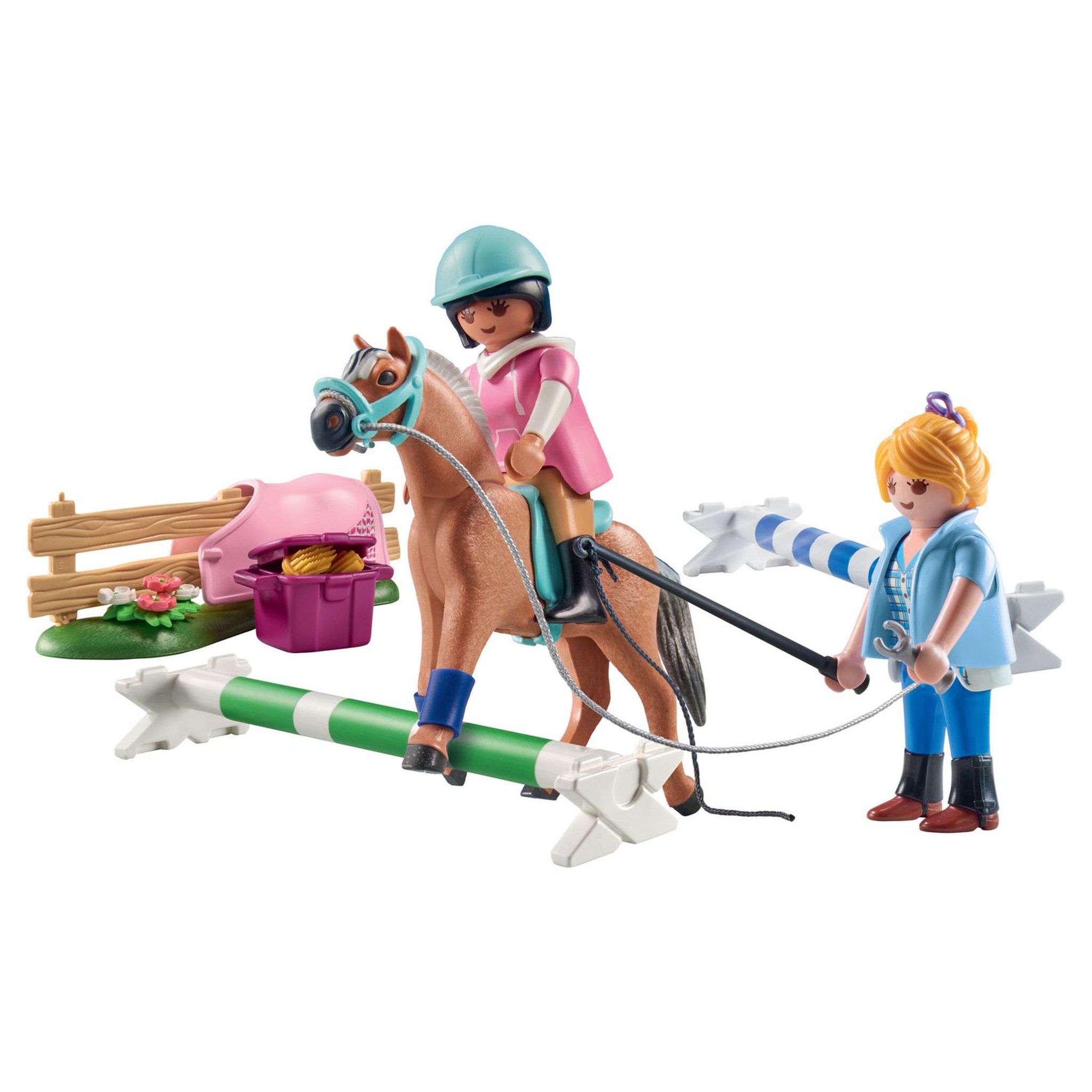 Voir la diapositive 2 : PLAYMOBIL 71242 - Cavalière cheval monitrice