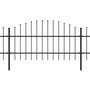 Voir la diapositive 2 : VIDAXL Cloture de jardin avec dessus en forme de lance en acier 1248 x 100 cm Noir