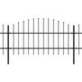Voir la diapositive 2 : VIDAXL Cloture de jardin avec dessus en forme de lance en acier 1248 x 100 cm Noir