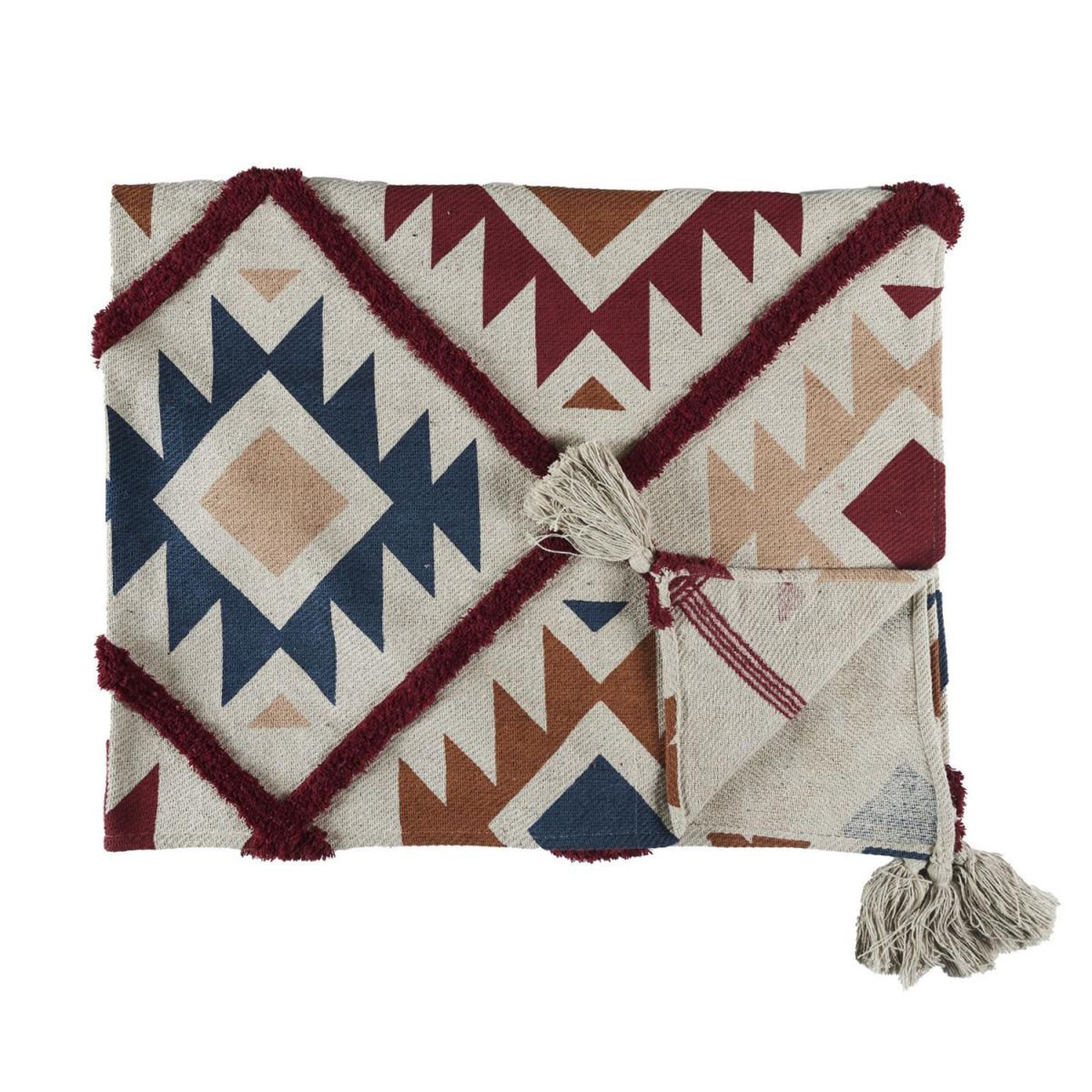Voir la diapositive 1 : The Home Deco Factory Plaid tufté imprimé  origine  120x150cm multicolore