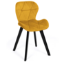 Voir la diapositive 3 : ID MARKET Lot de 4 chaises ROBINE en velours mix color bleu, gris foncé, gris clair et jaune