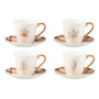 Voir la diapositive 1 : Paris Prix Lot de 4 Tasses à Thé & Sous-Tasses  Quercus  22cl Marron
