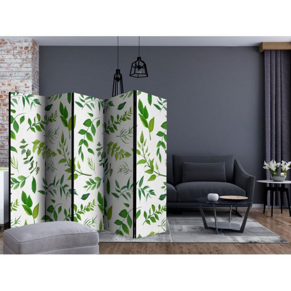 Paris Prix Paravent 5 Volets  Green Twigs  172x225cm