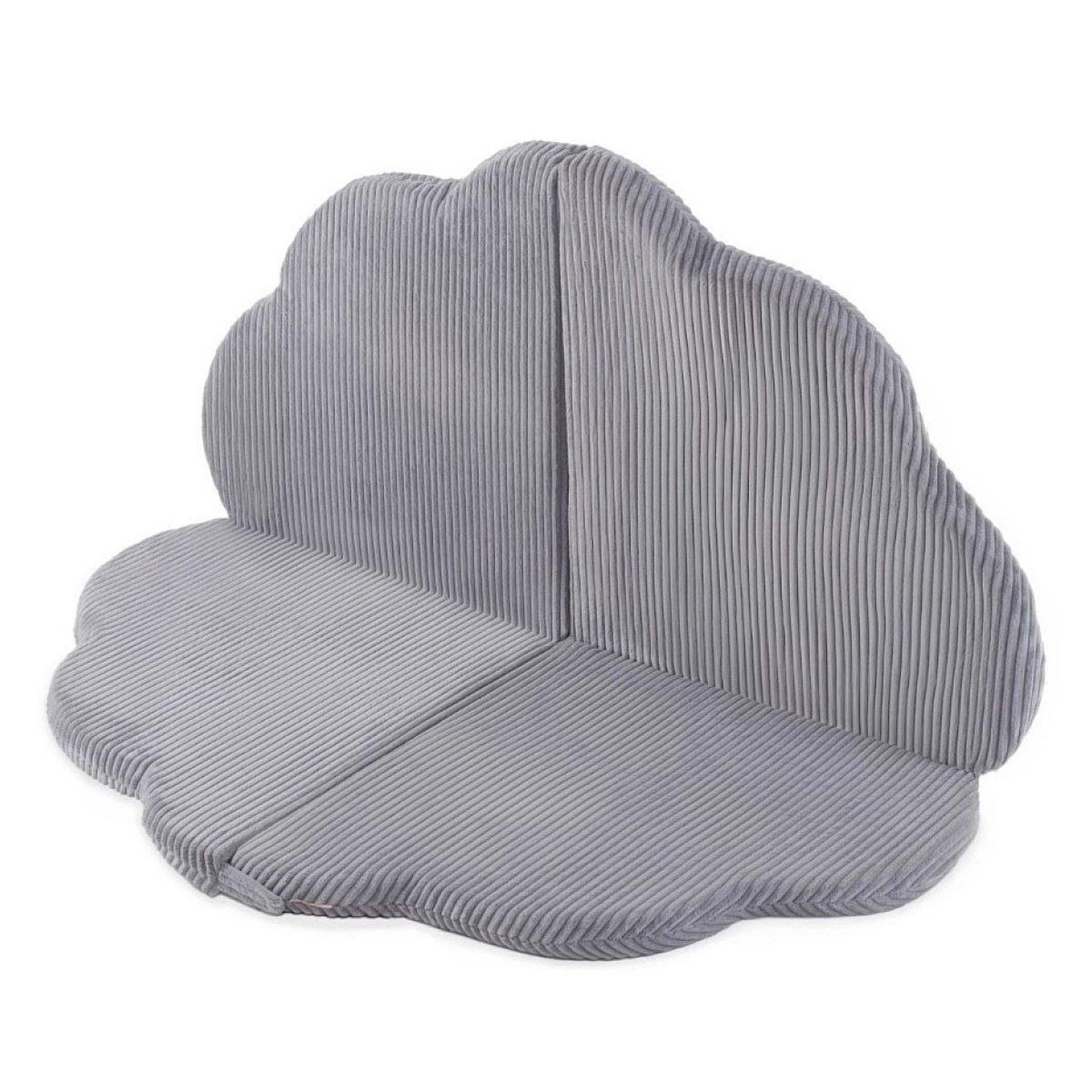 Voir la diapositive 2 : PLUSH NEST Tapis fleur 115x115x5 cm velours côtelé gris