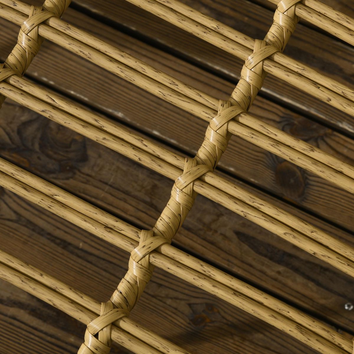 OUTSUNNY Ensemble salon de jardin bas style bohème 4 places 5 pcs avec coussins