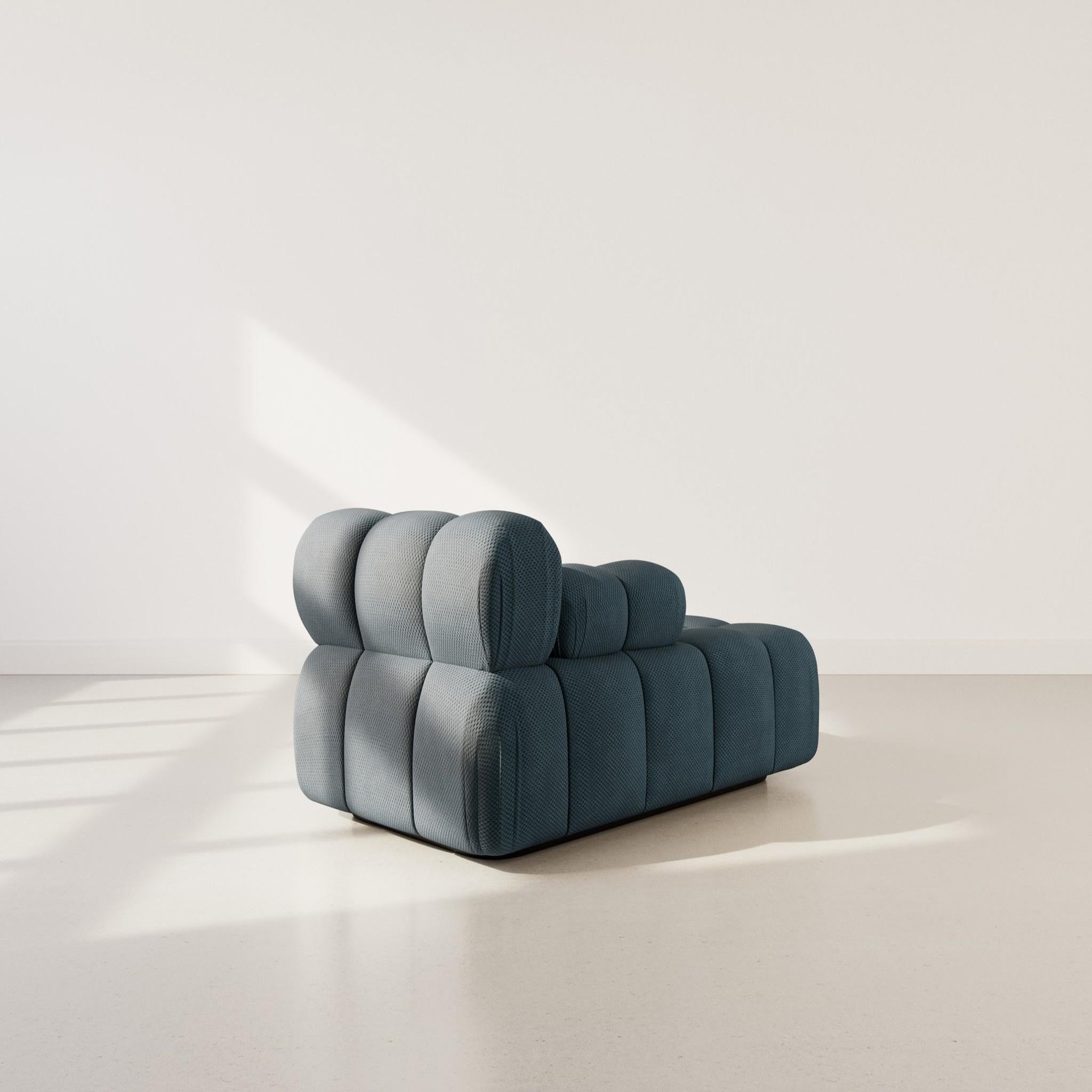 Voir la diapositive 5 : LISA DESIGN Ruby - module d'assise méridienne gauche en velours texturé