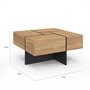 Voir la diapositive 5 : ID MARKET Table basse carrée TALIA 70 cm avec tiroirs bois et noir